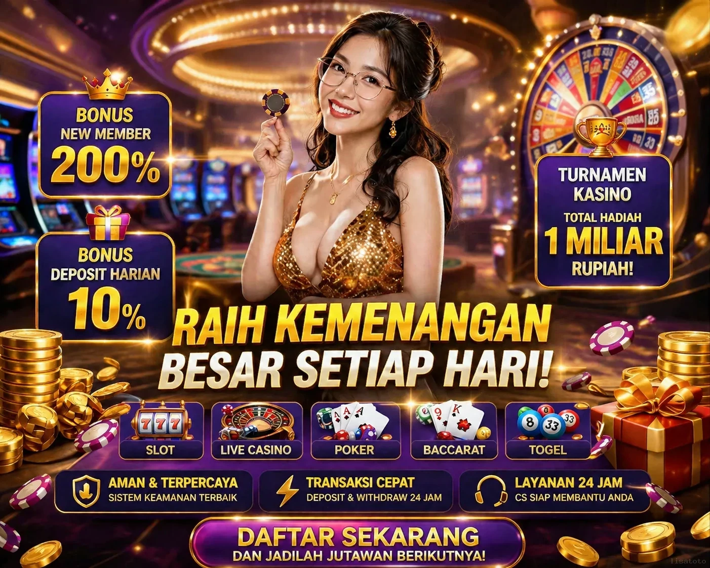 Galeri pratinjau visual lisatoto build APK resmi terbaru